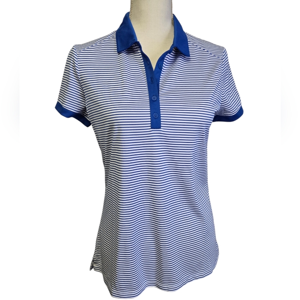 Blue Striped Nike Dri-Fit Golf Polo Shirt, NWT